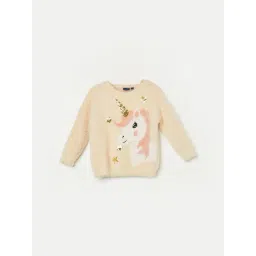 Juniors by Lifestyle Girls Beige Embellished Sweater-picture-29