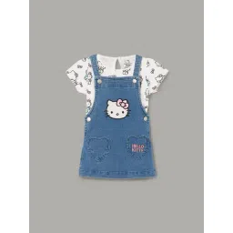 Juniors by Lifestyle Girls Blue Printed Dungaree Set-picture-22