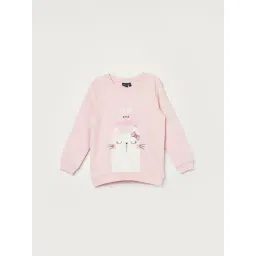 Juniors by Lifestyle Girls Light Pink Cotton Printed Sweatshirt-picture-47