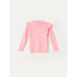 Juniors by Lifestyle Girls Light Pink Textured Sweater-picture-41