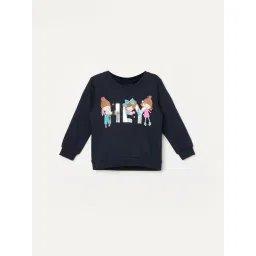 Juniors by Lifestyle Girls Navy Cotton Printed Sweatshirt-picture-39
