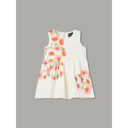 Juniors by Lifestyle Girls Off White Floral Print Dress-picture-36