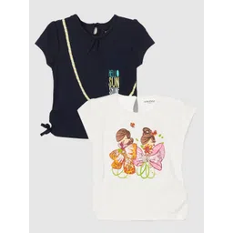 Juniors by Lifestyle Girls Pack of 2 Graphic Printed T-Shirts-picture-20