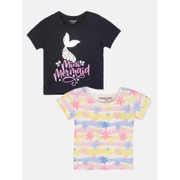 Juniors by Lifestyle Girls Pack Of 2 Printed Cotton T-shirt-picture-25