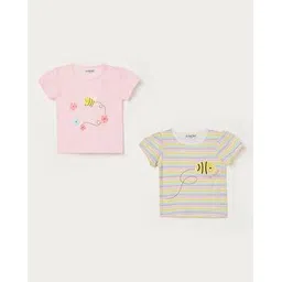 juniors by lifestyle Pack Of 2 Girls Floral T-Shirt with Round Neck-picture-14