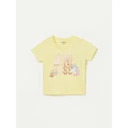 Juniors By Lifestyle Yellow Cotton Regular Fit Printed T-Shirt-picture-32