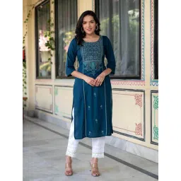 Juniper Blue Embroidered Kurta-picture-23