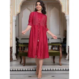 Juniper Maroon Embroidered Kurta-picture-14