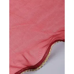 Juniper Maroon Lace Border Dupatta image 4