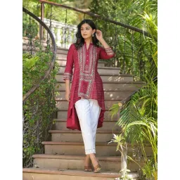 Juniper Maroon Printed 3/4th sleeve Tunic-picture-13