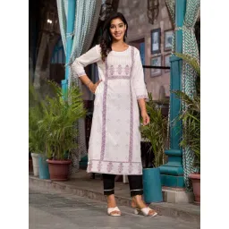 Juniper Off-White Printed Straight Kurta-picture-43