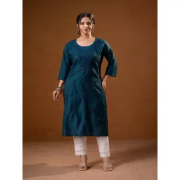 Juniper Teal Viscose Kurta-picture-30