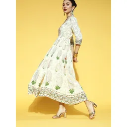 Juniper Women Classy Off White Ethnic Motifs Dress-picture-26