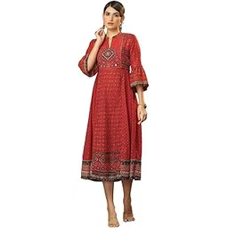 juniper Women's Georgette Printed Flared Dress-picture-31