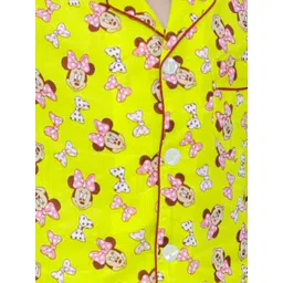 JUNITOS Girls Minnie Mouse Printed Pure Cotton Night suit image 3