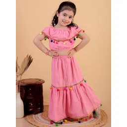 JUNITOS Girls Pure Cotton Top with Skirt-picture-15