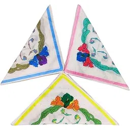 juno luxe Floral Print Cotton Handkerchiefs, 100% Cotton, Pack of 6, Multicolour-picture-22