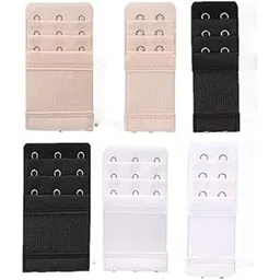 jurel 6 Pieces Women's Bra Extenders 2 Hook / 3 Hook Comfortable Stretchy Bra Extension Strap (Black, White, Nude)-picture-39