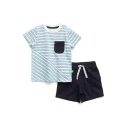 JusCubs Boys Striped Pure Cotton Top With Shorts-picture-45