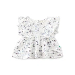 JusCubs Floral Print Flutter Sleeve Cotton Peplum Top-picture-52