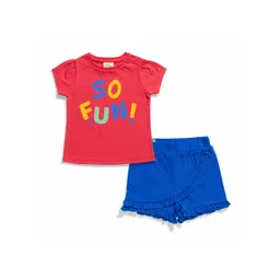 JusCubs Girls Printed Pure Cotton Top With Shorts-picture-25