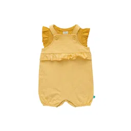 JusCubs Infant Girls Printed Ruffled Cotton Dungaree With Top-picture-29