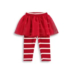 JusCubs Infants Striped Leggings With Tulle Skirt Overlay-picture-12