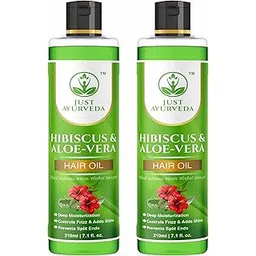Just Ayurveda Hibiscus & Aloe Vera Hair Oil for Deep Moisturisation, Controls Frizz, 210ml (Pack 2, Hibiscus & Aloe Vera)-picture-23