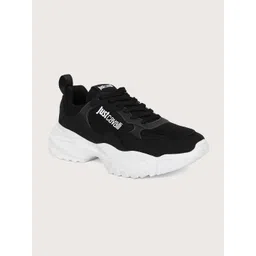 Just Cavalli Men Textured Comfort Insole Contrast Sole Sneakers-picture-42
