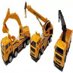 just craft Construction Yellow Truck Jcb toy for Kids Toy Vehicle Pull Along Truck set-3-picture-12