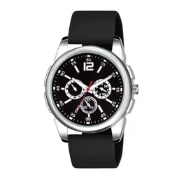 JUST LIKE Men Skeleton Dial & Reset Time Analogue Watch 883 tigada crom black silicon-picture-25
