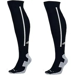 JUST RIDER Bamboo Football Socks, Stockings For Men & Women, Knee High Length Superior Grip For Shin Guard, Anti Slip Blister Protection Anti Odour, Free Size (Black, Cotton)-picture-45