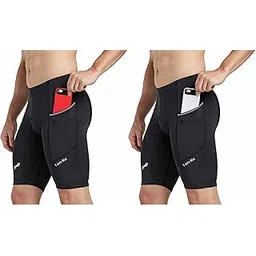 just rider Gym Compression Skin Tight Shorts with Mobile Pocket for Gym, Running, Cycling, Swimming, Basketball, Cricket, Yoga, Football, Tennis, Badminton & Many More Sports (Pack of 2)-picture-35