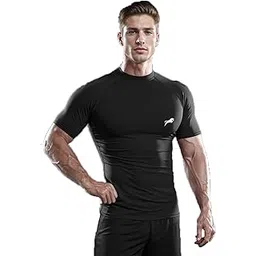 just rider Half Sleeve Compression T-Shirt - Men's Athletic & Sports Tights for Fitness Gym-picture-29