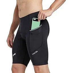 just rider Men's Running Shorts Gym Workout Quick Dry Mens Shorts with Phone Pocket (XL) Black-picture-50