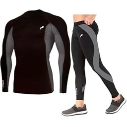JUST RIDER Polyester Spandex Men's Sports Running Set Compression Shirt + Pants Skin-Tight Long Sleeves Quick Dry Fitness Tracksuit Gym Yoga Suits Gym Sets-picture-37