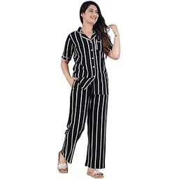 justashe Comfortable and Stylish Women's Printed Night Suit Set - Soft Cotton Pajama Set with Cute Floral or Graphic Print, Relaxed Fit Sleepwear for All Seasons, Perfect for Lounging and Sleeping-picture-24