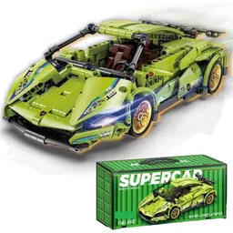 justcraft 1:18 Scale Lambo Pull Back Racing Car Building Block Set (470 PCS)-picture-16