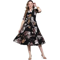 justher One Piece Frock for Women Elegant Black Dress for Women Long, Stylish Midi Dress for Woman-picture-37