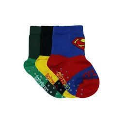 Justice League Unisex Kids Pack Of 3 Patterned Ankle-Length Anti-Skid Socks-picture-12