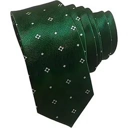 justin dustin Men's Silk Necktie, Forest Green with Diamond Pattern, Classic Width-2.5 Inch-picture-49