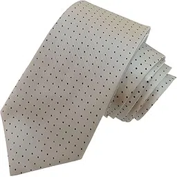justin dustin Polka Dot Necktie, White with Black Dots, Business Formal Wear,Width-3 Inch,Satin-picture-19