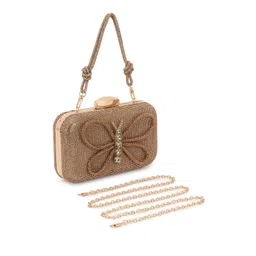 Justin Whyte Ethnic Motifs Textured Structured Handheld Bag with Bow Detail-picture-26