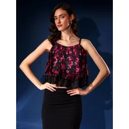 Justin Whyte Women Floral Printed Shoulder Straps Top-picture-23