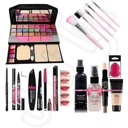 justtya Just Tya | Professional All in One Makeup Kit for Women & Girls – Complete Multicolor 6155 Combo with 5 Pink Makeup Brushes, 5-in-1 Matte | Lipstick Combo Set |, Primer, Contour, Foundation, Fixer, 3-in-1 Eye Combo, Kajal, Beauty Blender, and More (Pack of 17)-picture-11