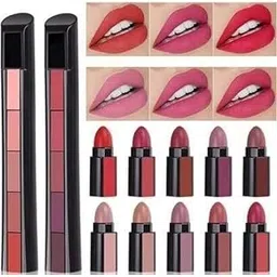 JustTya Professional 5 in 1 Matte Lipstick Set with 2 Stunning Shades Red & Nude Edition Transfer-Resistant, Smooth Matte Lip Makeup for Women-Suitable for All Skin Tones (Pack of 2)-picture-42