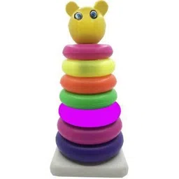 jvts 7 Ring Colorful Teddy Rings with Smiley Stacking Play Set Toy for Kids-picture-12