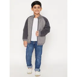 JWAAQ Boys Cable Knit Printed Cardigan-picture-11
