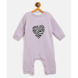 JWAAQ Full Sleeves Heart Embroidered Winter Romper With Fur Lined - Mauve-picture-15