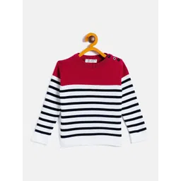 JWAAQ Unisex Kids Red & White Striped Pullover-picture-42